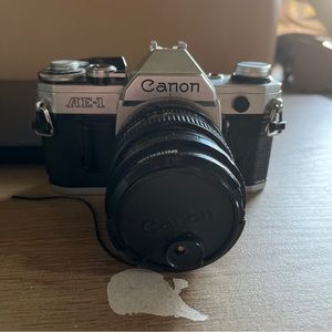 Vintage Canon AE-1 35mm SLR Film Camera w/ FD 50mm 1:1.8 Lens